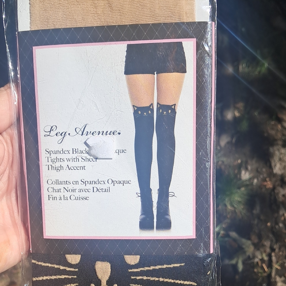 Leg Avenue Black Cat Design Tights